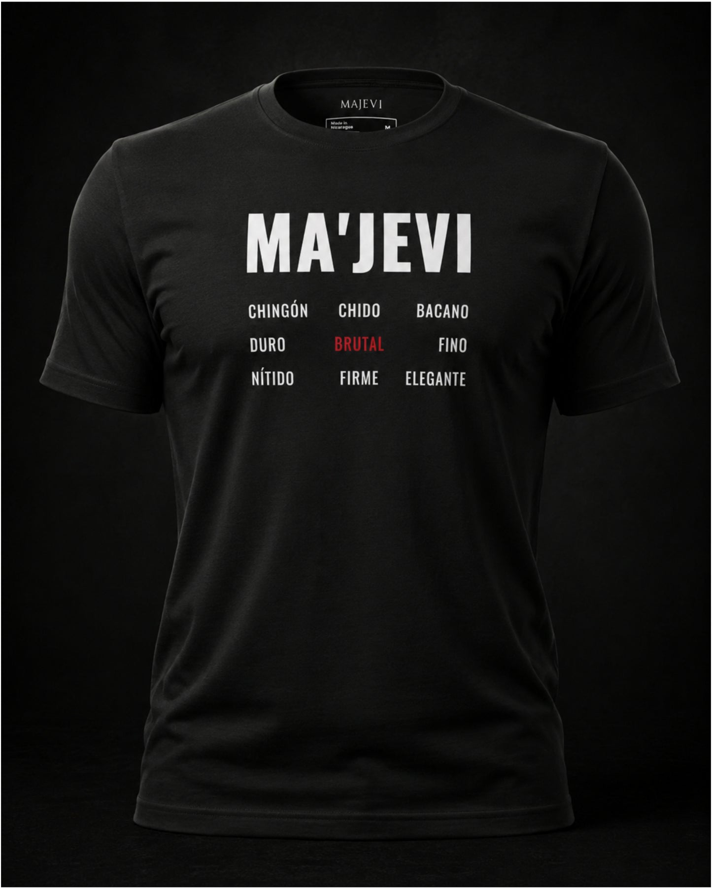 Majevi different words unisex t-shirt vintage black front view