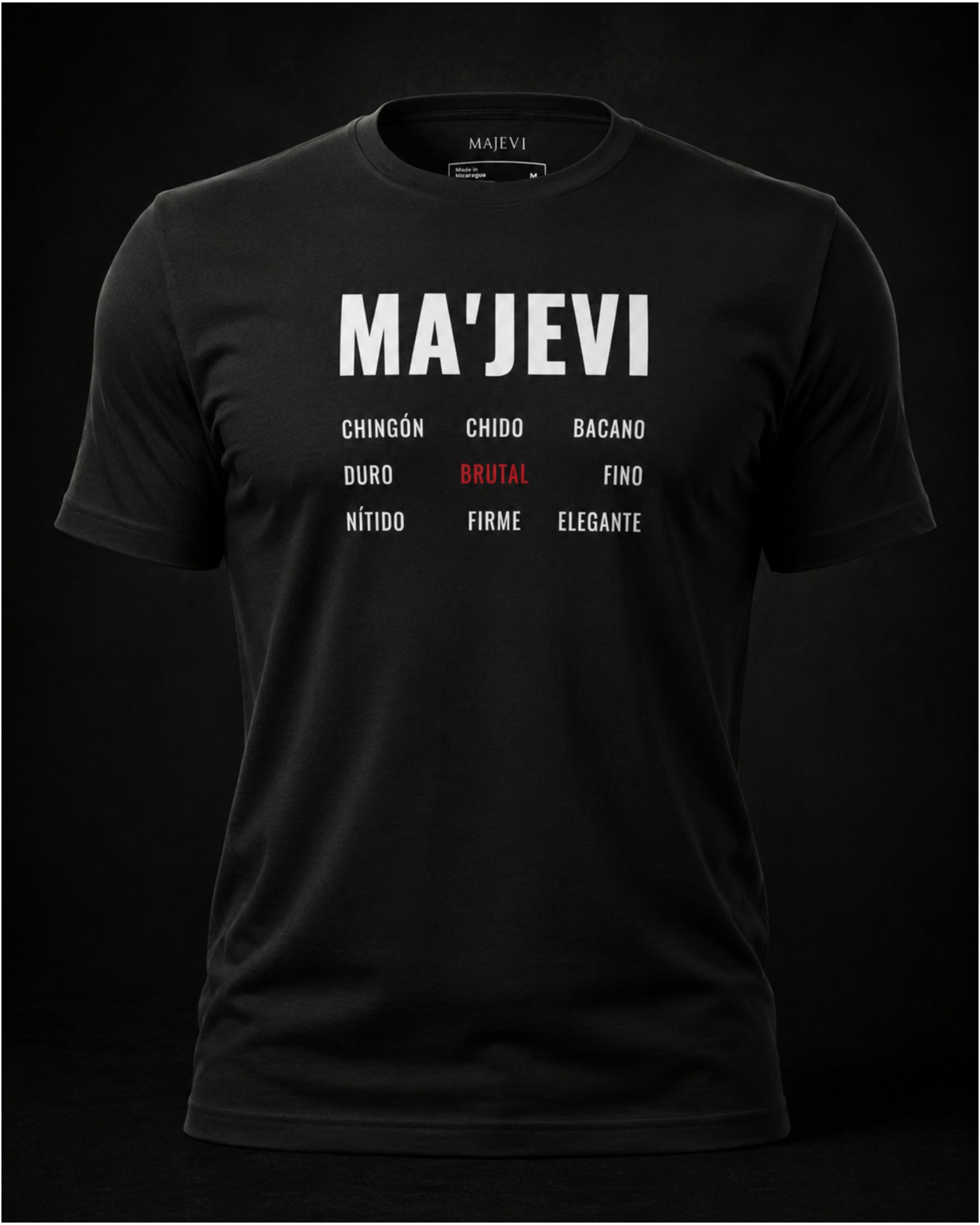 Majevi different words unisex t-shirt vintage black front view